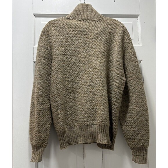 VTG LL Bean Full Zip 100% Virgin Wool Sweater Jacket Mens Large Speckled 1970s - Picture 6 of 7